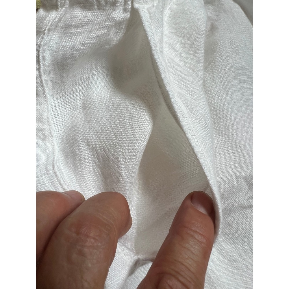 Sigrid Olsen White Linen Pullon Shorts SZL Beach Summer Vacation Cruise - Picture 3 of 6